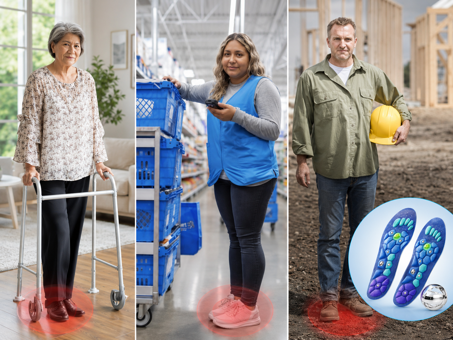 Everyday people with foot discomfort in different settings