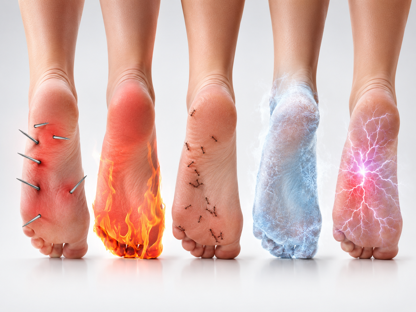 Visual metaphors for different foot discomfort sensations