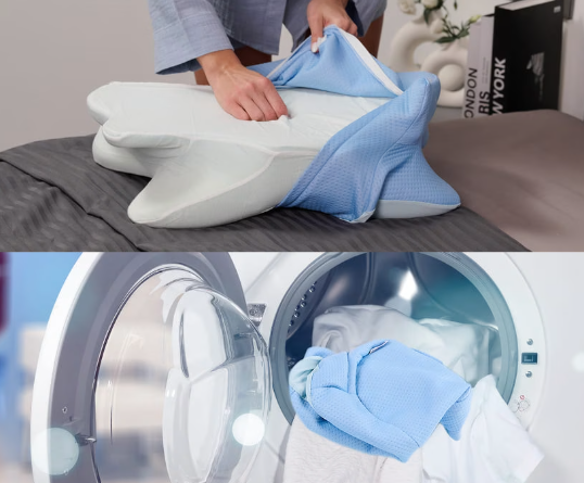 Derila Ergo pillow removable cover and washing machine